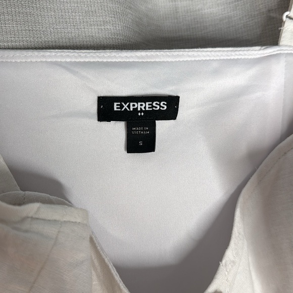 EXPRESS WHITE BUTTON MINI DRESS (S) - Picture 5 of 8